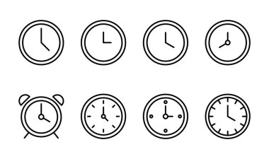 Saat simgesi ayarlandı. Zaman simgesi vektörü. simge simgesini izle