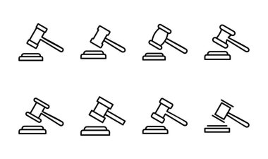 Gavel simgesi hazır. Yargıç Tokmak ikon vektörü. Kanun simgesi vektörü. Açık arttırma çekici