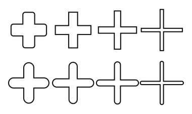 Artı simge seti. Artı simge ekle