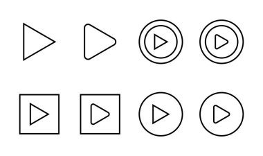 Simge setini çal. Düğme vektör simgesini çal