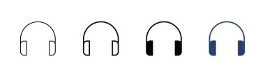 Kulaklık ikonu ayarlandı. Headvector simgesi simgeleri