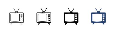Televizyon ikonu ayarlandı. televizyon simgesi vektörü