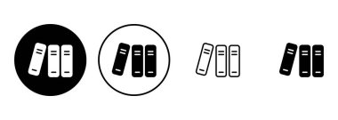 Kütüphane simgesi ayarlandı. eğitim simgesi vektörü