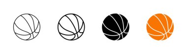 Basketbol ikonu seti. Basketbol ikonu. Basketbol logo vektör simgesi