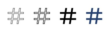 Etiket simgesi seti. hashtag sembolü