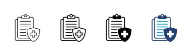 Tıbbi sigorta ikonu seti. sağlık sigortası simgesi