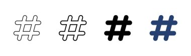 Etiket simgesi seti. hashtag sembolü