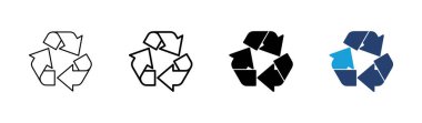 Geri dönüşüm simgesi seti. Vektör simgesi geri dönüşümü.