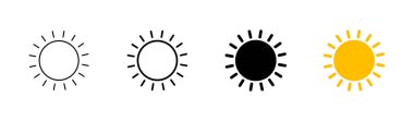 Sun icon set. Brightness Icon vector clipart