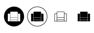 Koltuk simgesi ayarlandı. kanepe ikonu çizimi