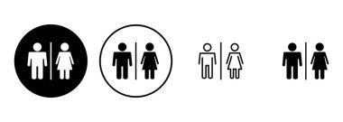 Tuvalet ikonu seti. Tuvalet ikon vektörü. Banyo tabelası. wc, tuvalet