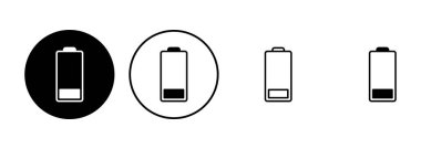 Batarya simgesi ayarlandı. Şarj seviyesi. pil yükleme simgesi