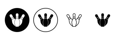 Bowling ikonu seti. Bowling topu ve iğne simgesi. Bowling lobutları