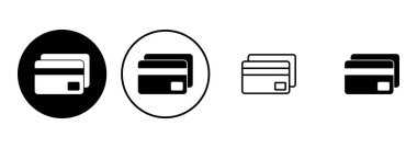 Kredi kartı simgesi seti. Kredi kartı ödeme simgesi vektörü