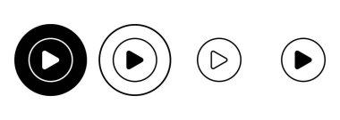 Simge setini çal. Düğme vektör simgesini çal