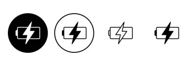 Batarya simgesi ayarlandı. Şarj seviyesi. pil yükleme simgesi