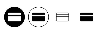 Kredi kartı simgesi seti. Kredi kartı ödeme simgesi vektörü