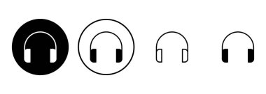 Kulaklık ikonu ayarlandı. Headvector simgesi simgeleri