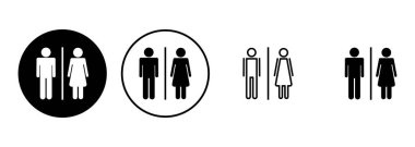 Tuvalet ikonu seti. Tuvalet ikon vektörü. Banyo tabelası. wc, tuvalet