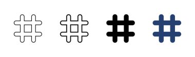 Etiket simgesi seti. hashtag sembolü