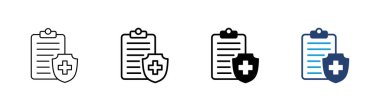 Tıbbi sigorta ikonu seti. sağlık sigortası simgesi