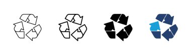 Geri dönüşüm simgesi seti. Vektör simgesi geri dönüşümü.