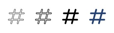 Etiket simgesi seti. hashtag sembolü