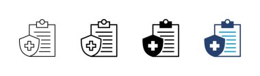 Tıbbi sigorta ikonu seti. sağlık sigortası simgesi