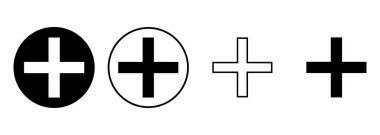 Artı simge seti. Artı simge ekle