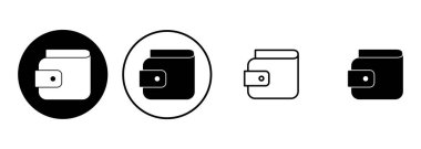 Cüzdan simgesi ayarlandı. cüzdan vektör simgesi