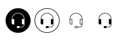 Kulaklık ikonu ayarlandı. Headvector simgesi simgeleri