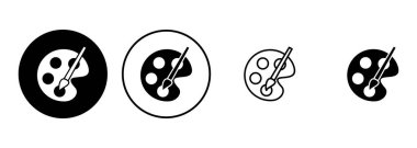 Boya simgesi seti. boya fırçası ikon vektörü. boyama silindiri vektörü