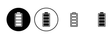 Batarya simgesi ayarlandı. Şarj seviyesi. pil yükleme simgesi