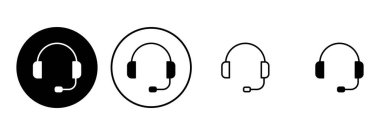 Kulaklık ikonu ayarlandı. Headvector simgesi simgeleri