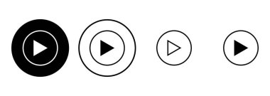 Simge setini çal. Düğme vektör simgesini çal