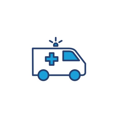 Ambulans simgesi vektörü. Ambulans kamyonu ikon vektörü. Ambulans arabası