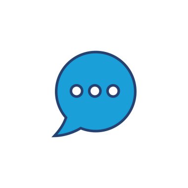 Sohbet ikonu vektörü. Konuşma balonu ikonu. Yorum simgesi vektörü. Mesaj var. Bizimle irtibata geç