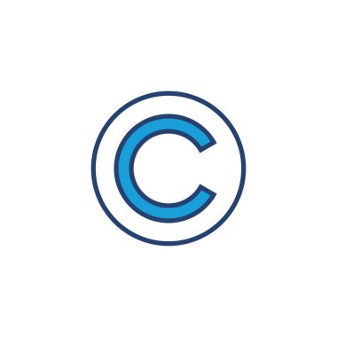 Telif hakkı simgesi vektörü. telif hakkı sembolleri