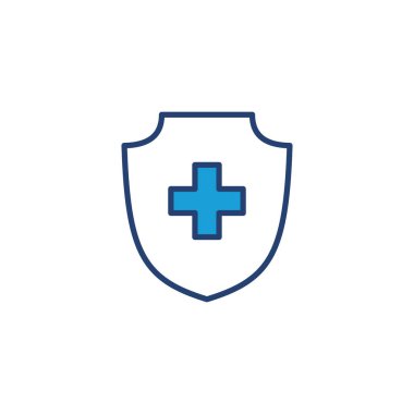 Sağlık sigortası ikonu vektörü. Sigorta sağlık belgesi simgesi