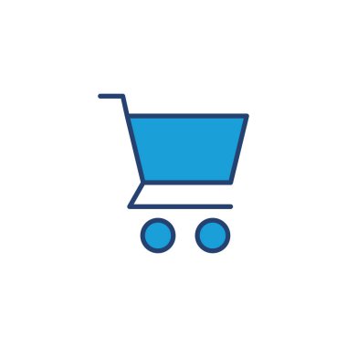 Alışveriş ikonu vektörü. Alışveriş arabası ikonu. Trolley simge vektörü