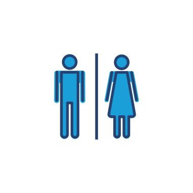 Tuvalet ikonu vektörü. Tuvalet ikon vektörü. Banyo tabelası. wc, tuvalet