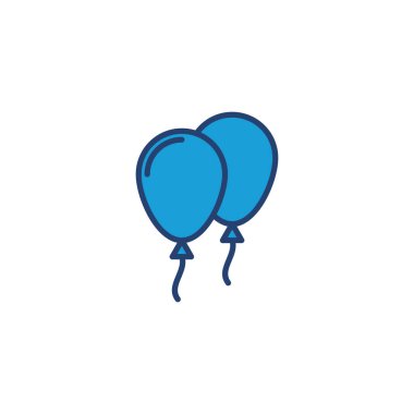 Balon ikon vektörü. Parti balonu süsleme doğum günü vektörü. Balon siyah siluet simgesi
