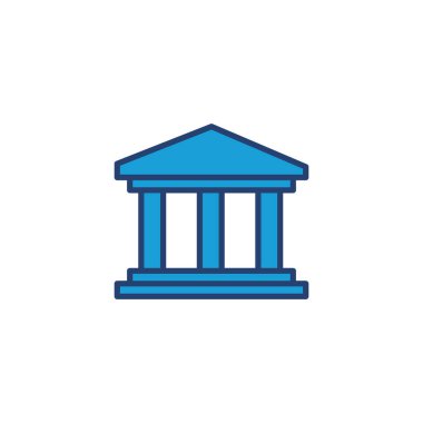 Banka simgesi vektörü. Banka vektör simgesi, müze, üniversite