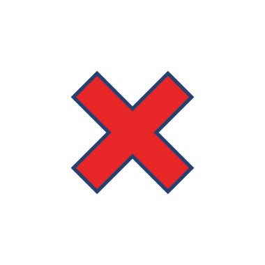 Vektör simgesini kapat. Simge vektörünü sil. çapraz işaret