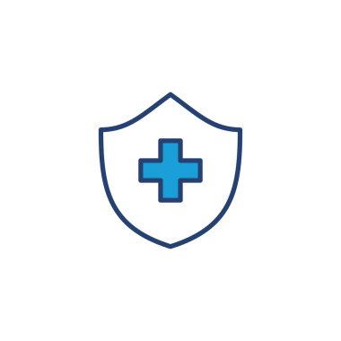 Sağlık sigortası ikonu vektörü. Sigorta sağlık belgesi simgesi