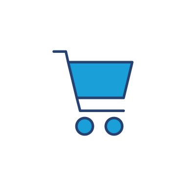 Alışveriş ikonu vektörü. Alışveriş arabası ikonu. Trolley simge vektörü