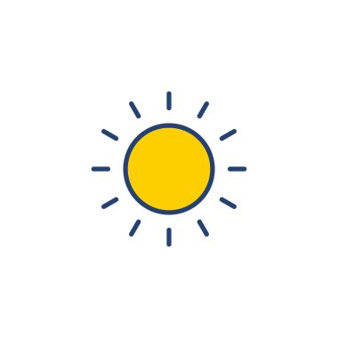 Güneş ikonu vektörü. Parlaklık Simgesi vektörü