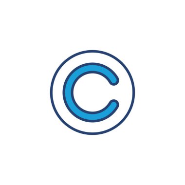 Telif hakkı simgesi vektörü. telif hakkı sembolleri