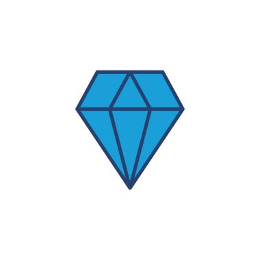 Elmas ikon vektörü. Elmas mücevher vektör simgesi.