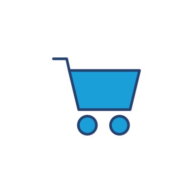 Alışveriş ikonu vektörü. Alışveriş arabası ikonu. Trolley simge vektörü